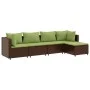 Set muebles de jardín 5 piezas y cojines ratán sintético marrón de , Conjuntos de jardín - Ref: Foro24-3308062, Precio: 353,3...