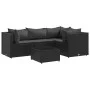Gartenmöbel-Set 5-teilig mit schwarzen Polstern aus synthetischem Rattan von , Gartensets - Ref: Foro24-3308083, Preis: 323,4...