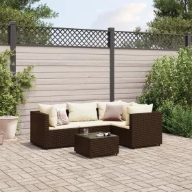Garden furniture set, 5 pieces, with brown synthetic rattan cushions. by , Garden sets - Ref: Foro24-3308081, Price: 344,04 €...