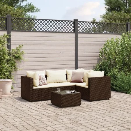 Garden furniture set, 5 pieces, with brown synthetic rattan cushions. by , Garden sets - Ref: Foro24-3308081, Price: 344,04 €...