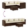 Set muebles de jardín 5 piezas y cojines ratán sintético marrón de , Conjuntos de jardín - Ref: Foro24-3308081, Precio: 353,1...