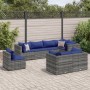 Gartenmöbel-Set 8-teilig mit grauen Polstern aus synthetischem Rattan von , Gartensets - Ref: Foro24-3308199, Preis: 563,22 €...