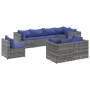 Garden furniture set 8 pieces and gray synthetic rattan cushions by , Garden sets - Ref: Foro24-3308199, Price: 528,84 €, Dis...