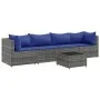 Gartenmöbel-Set 5-teilig mit grauen Polstern aus synthetischem Rattan von , Gartensets - Ref: Foro24-3308015, Preis: 330,80 €...