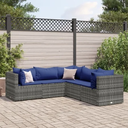 5-piece garden furniture set with gray synthetic rattan cushions by , Garden sets - Ref: Foro24-3308127, Price: 338,24 €, Dis...