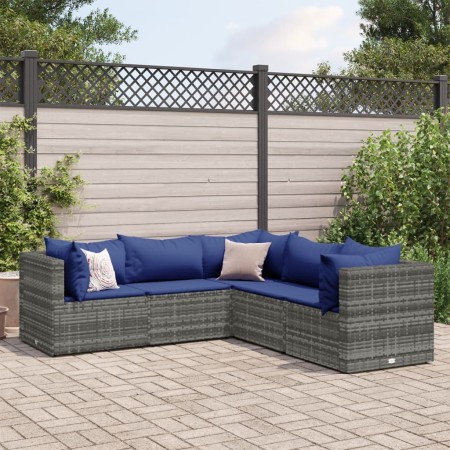 Gartenmöbel-Set 5-teilig mit grauen Polstern aus synthetischem Rattan von , Gartensets - Ref: Foro24-3308127, Preis: 341,53 €...