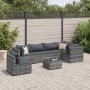 Gartenmöbel-Set 7-teilig und Kissen aus grauem Kunst-Rattan von , Gartensets - Ref: Foro24-3308178, Preis: 489,18 €, Rabatt: %
