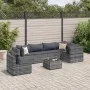 Set de muebles de jardín 7 pzas y cojines ratán sintético gris de , Conjuntos de jardín - Ref: Foro24-3308178, Precio: 497,38...