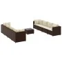 Garden furniture set 9 pieces with brown synthetic rattan cushions by , Garden sets - Ref: Foro24-3308041, Price: 571,60 €, D...