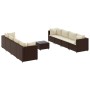 Gartenmöbel-Set, 9-teilig, mit braunen Polstern aus synthetischem Rattan. von , Gartensets - Ref: Foro24-3308041, Preis: 558,...