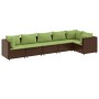 Set muebles de jardín 6 piezas y cojines ratán sintético marrón de , Conjuntos de jardín - Ref: Foro24-3308110, Precio: 472,0...