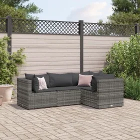 4-piece garden furniture set with gray synthetic rattan cushions by , Garden sets - Ref: Foro24-3308074, Price: 278,97 €, Dis...