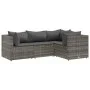 Gartenmöbel-Set 4-teilig mit grauen Polstern aus synthetischem Rattan von , Gartensets - Ref: Foro24-3308074, Preis: 278,97 €...