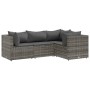 Gartenmöbel-Set 4-teilig mit grauen Polstern aus synthetischem Rattan von , Gartensets - Ref: Foro24-3308074, Preis: 265,17 €...