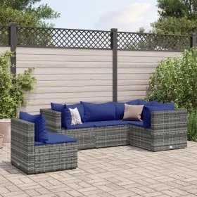 5-piece garden furniture set with gray synthetic rattan cushions by , Garden sets - Ref: Foro24-3308159, Price: 338,24 €, Dis...