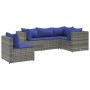 Gartenmöbel-Set 5-teilig mit grauen Polstern aus synthetischem Rattan von , Gartensets - Ref: Foro24-3308159, Preis: 341,53 €...
