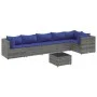 7-piece garden furniture set with gray synthetic rattan cushions by , Garden sets - Ref: Foro24-3308119, Price: 467,23 €, Dis...