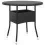 Garden table tempered glass black synthetic rattan Ø80x75 cm by vidaXL, Garden tables - Ref: Foro24-310604, Price: 103,20 €, ...
