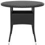 Garden table tempered glass black synthetic rattan Ø80x75 cm by vidaXL, Garden tables - Ref: Foro24-310604, Price: 103,20 €, ...