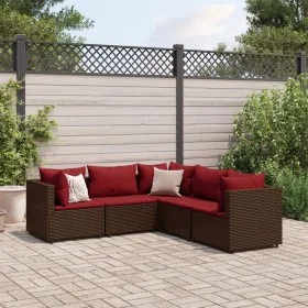 Garden furniture set, 5 pieces, with brown synthetic rattan cushions. by , Garden sets - Ref: Foro24-3308125, Price: 390,20 €...
