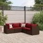 Set muebles de jardín 5 piezas y cojines ratán sintético marrón de , Conjuntos de jardín - Ref: Foro24-3308125, Precio: 390,1...