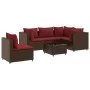 Gartenmöbel-Set, 6-teilig, mit braunen Kunststoff-Rattan-Kissen. von , Gartensets - Ref: Foro24-3308165, Preis: 408,19 €, Rab...