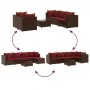 Gartenmöbel-Set, 6-teilig, mit braunen Kunststoff-Rattan-Kissen. von , Gartensets - Ref: Foro24-3308165, Preis: 408,19 €, Rab...
