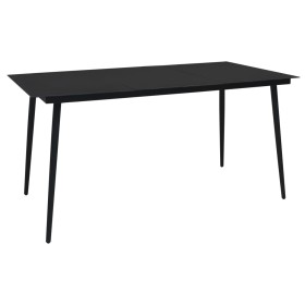 Garten-Esstisch aus schwarzem Stahl und Glas 190x90x74 cm von vidaXL, Gartentische - Ref: Foro24-312159, Preis: 235,56 €, Rab...