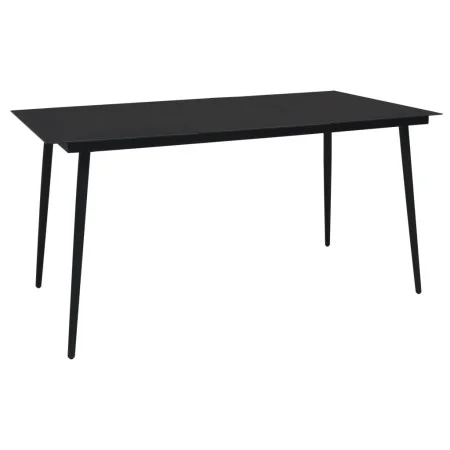 Mesa de comedor de jardín acero y vidrio negra 190x90x74 cm de vidaXL, Mesas de jardín - Ref: Foro24-312159, Precio: 231,58 €...