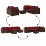Gartenmöbel-Set, 6-teilig, mit braunen Kunststoff-Rattan-Kissen. von , Gartensets - Ref: Foro24-3308133, Preis: 408,65 €, Rab...