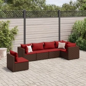 Garden furniture set, 6 pieces, with brown synthetic rattan cushions. by , Garden sets - Ref: Foro24-3308173, Price: 497,38 €...