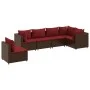 Garden furniture set, 6 pieces, with brown synthetic rattan cushions. by , Garden sets - Ref: Foro24-3308173, Price: 497,35 €...
