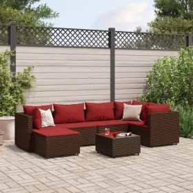 Garden furniture set, 7 pieces, with brown synthetic rattan cushions. by , Garden sets - Ref: Foro24-3308221, Price: 452,12 €...