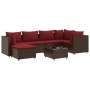 Garden furniture set, 7 pieces, with brown synthetic rattan cushions. by , Garden sets - Ref: Foro24-3308221, Price: 458,38 €...