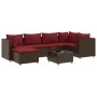 Garden furniture set, 7 pieces, with brown synthetic rattan cushions. by , Garden sets - Ref: Foro24-3308221, Price: 451,69 €...