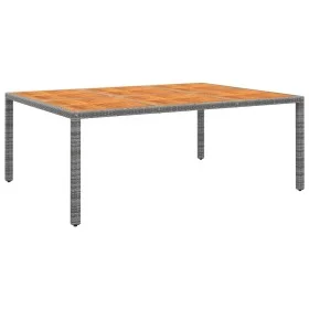 Garden table acacia wood gray synthetic rattan 200x150x75 cm by vidaXL, Garden tables - Ref: Foro24-310591, Price: 295,24 €, ...