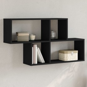 Estantería de pared madera ingeniería negro 100x20x53 cm de , Estantes y estanterías - Ref: Foro24-848018, Precio: 44,25 €, D...