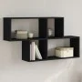 Engineered wood black wall shelf 100x20x53 cm by , Shelves and shelves - Ref: Foro24-848018, Price: 43,51 €, Discount: %