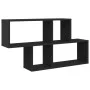 Engineered wood black wall shelf 100x20x53 cm by , Shelves and shelves - Ref: Foro24-848018, Price: 43,51 €, Discount: %