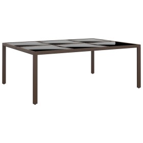 Gartentisch braune Rattanglasoberfläche 200x150x75 cm von vidaXL, Gartentische - Ref: Foro24-310589, Preis: 238,22 €, Rabatt: %