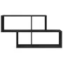Engineered wood black wall shelf 100x20x53 cm by , Shelves and shelves - Ref: Foro24-848018, Price: 43,51 €, Discount: %
