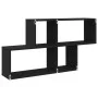 Engineered wood black wall shelf 100x20x53 cm by , Shelves and shelves - Ref: Foro24-848018, Price: 43,51 €, Discount: %