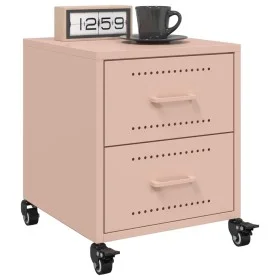 Nachttische, 2 Stück, rosa Stahl, 36x39x43,5 cm. von , Nachttische - Ref: Foro24-846629, Preis: 98,19 €, Rabatt: %