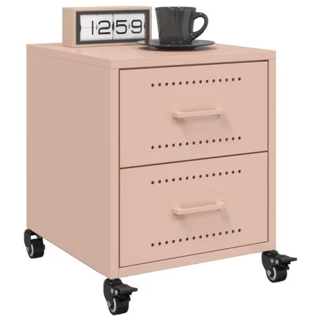 Mesitas de noche 2 unidades acero rosa 36x39x43,5 cm de , Mesitas de noche - Ref: Foro24-846629, Precio: 98,19 €, Descuento: %