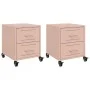 Mesitas de noche 2 unidades acero rosa 36x39x43,5 cm de , Mesitas de noche - Ref: Foro24-846629, Precio: 98,19 €, Descuento: %