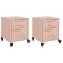 Nachttische, 2 Stück, rosa Stahl, 36x39x43,5 cm. von , Nachttische - Ref: Foro24-846629, Preis: 99,14 €, Rabatt: %