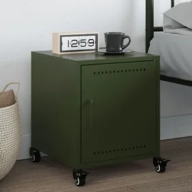 Bedside table in olive green steel, 36x39x43.5 cm by , Nightstands - Ref: Foro24-846622, Price: 49,25 €, Discount: %