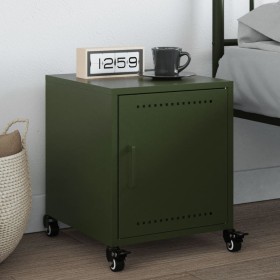 Mesita de noche acero verde oliva 36x39x43,5 cm de , Mesitas de noche - Ref: Foro24-846622, Precio: 49,73 €, Descuento: %