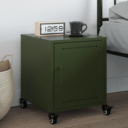 Nachttisch aus olivgrünem Stahl, 36x39x43,5 cm. von , Nachttische - Ref: Foro24-846622, Preis: 49,73 €, Rabatt: %