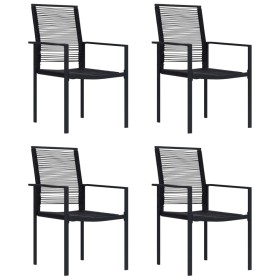 Sillas de jardín 4 unidades ratán de PVC negro de vidaXL, Sillas de jardín - Ref: Foro24-312172, Precio: 175,89 €, Descuento: %